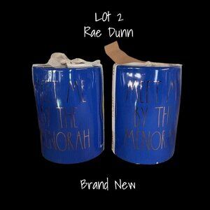 Rae Dunn Hanukkah Candle 'Meet Me By The Menorah' 13.2 oz – Lot of 2 New